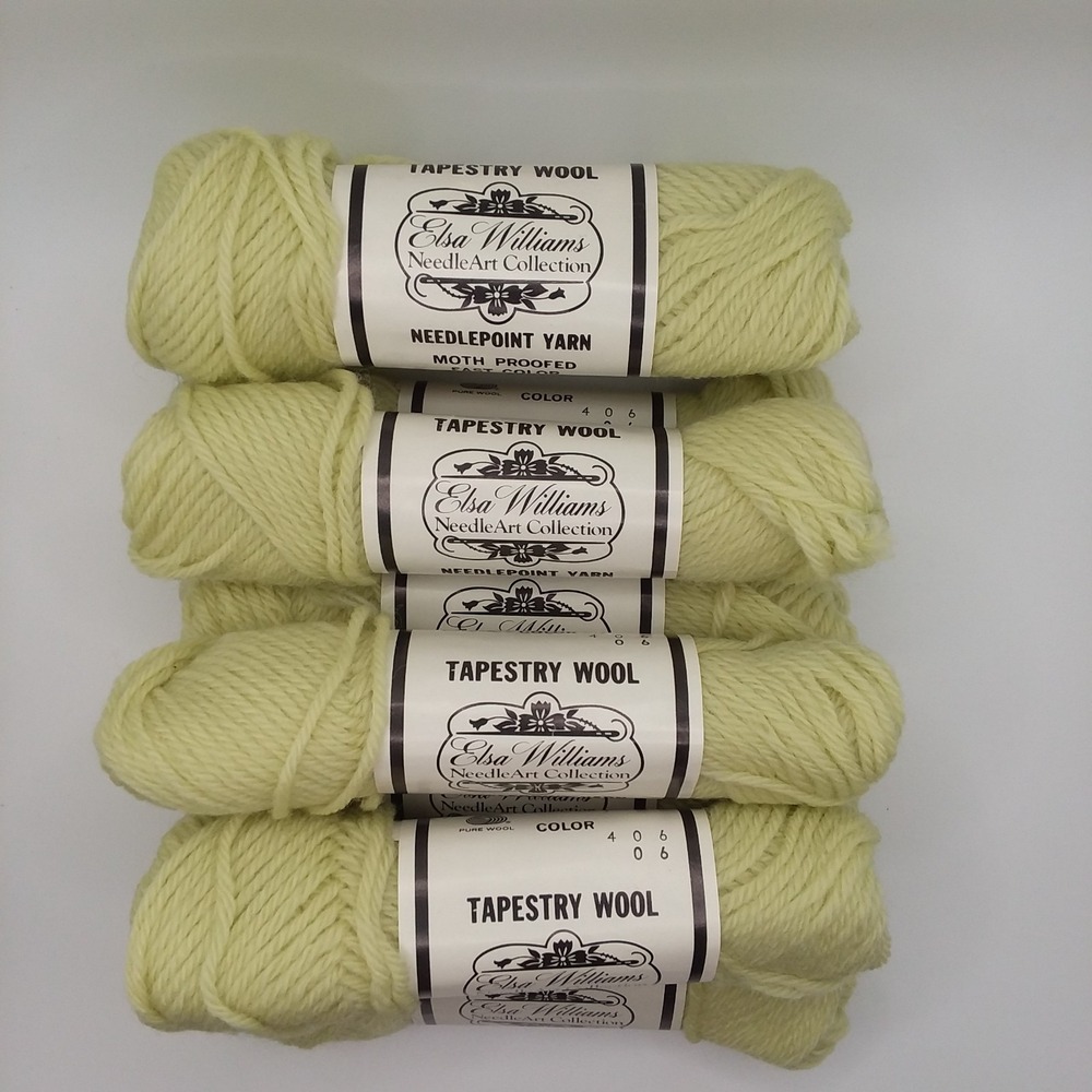 9‎ Elsa Williams 40 Yd Skeins Tapestry Wool Needlepoint Yarn Color Green 406 VTG